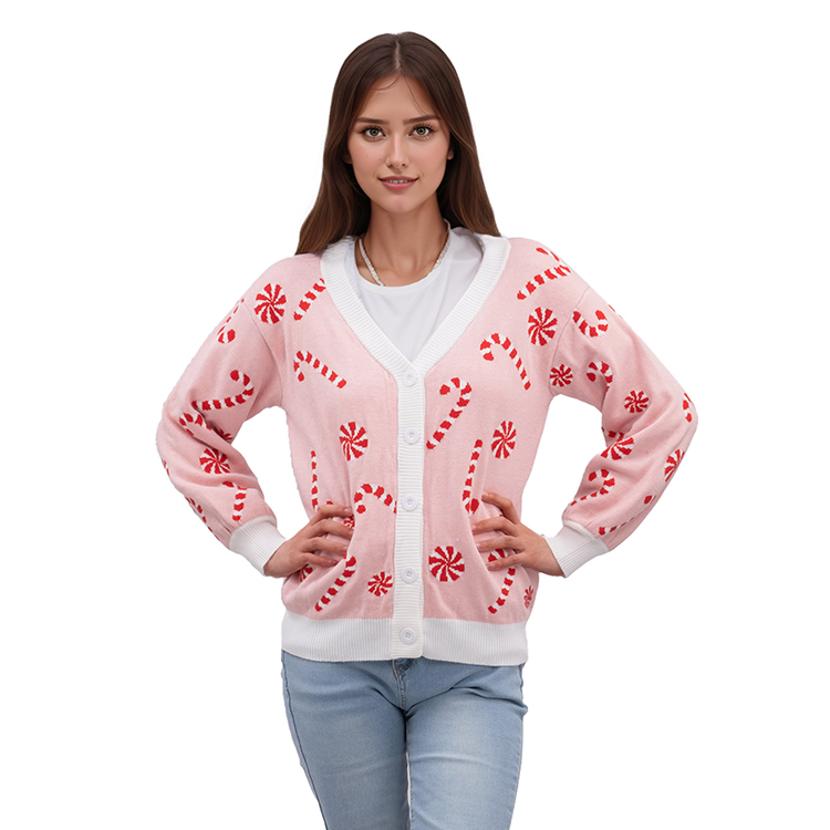 W022 Candy Pink Ugly Christmas Sweaters