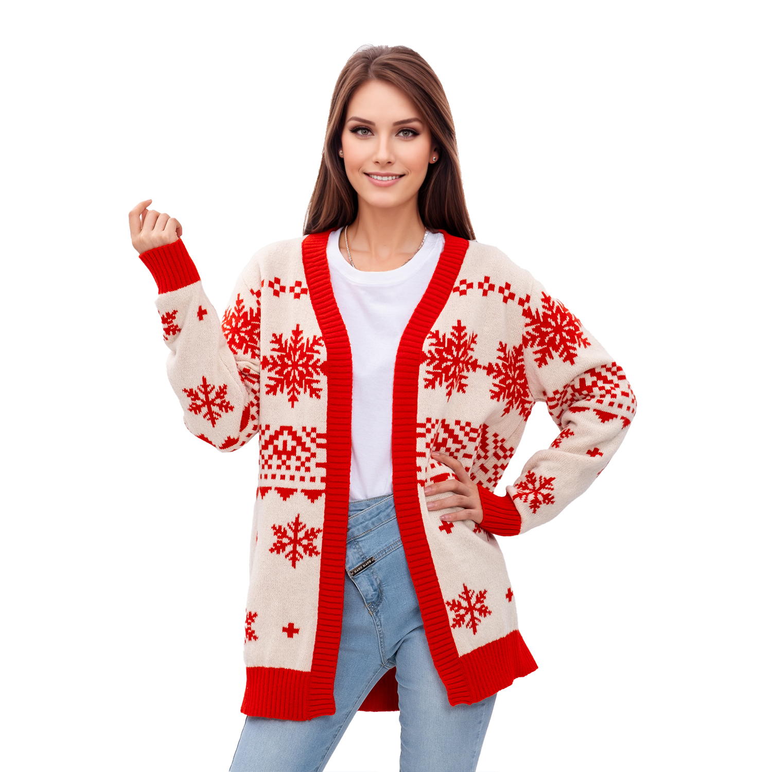 Red Snowflake Ugly Christmas Sweaters - CDG10RS