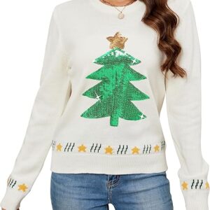 Sequin Tree Ugly Christmas Sweaters - SWT02ST