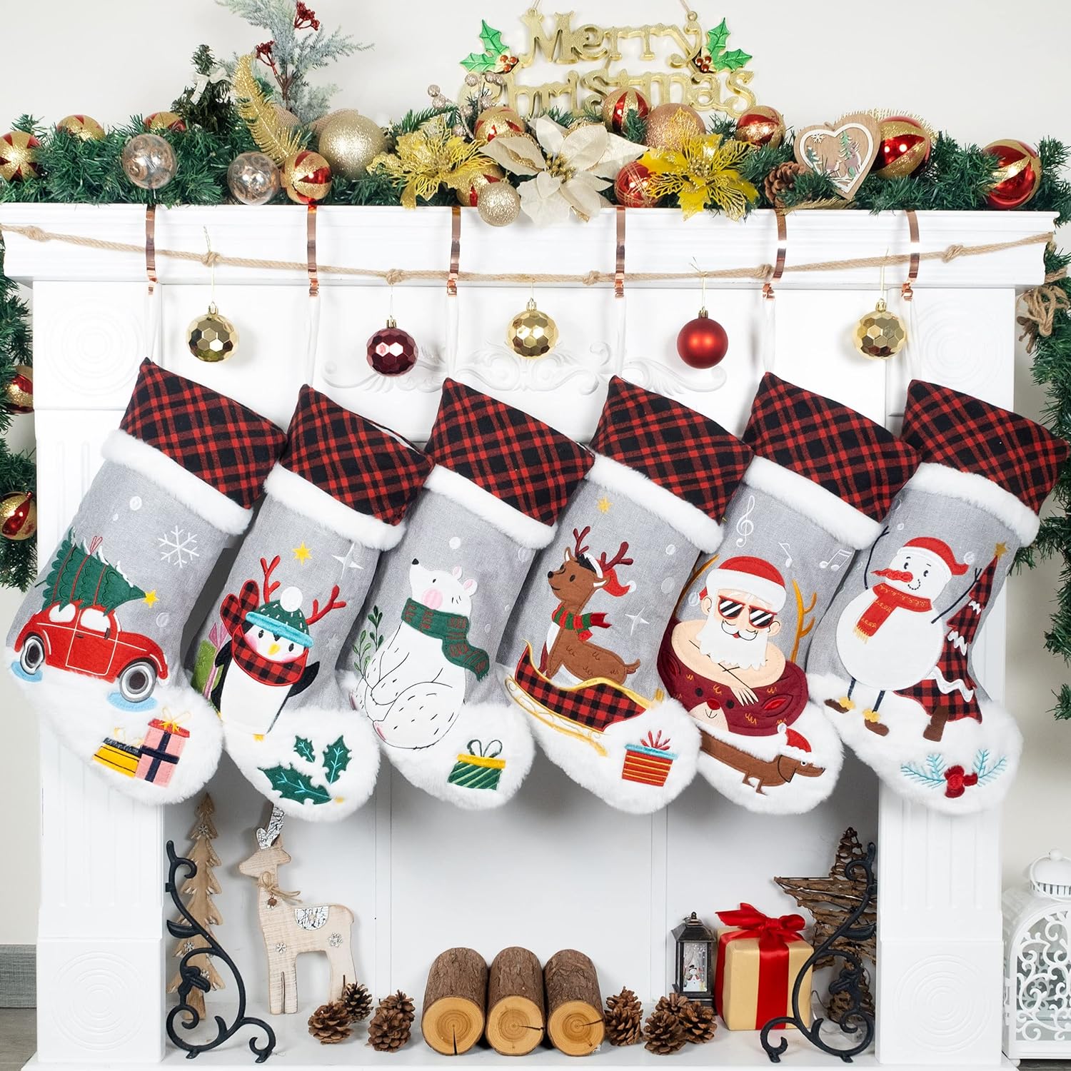 Christmas Stockings Red Plaid