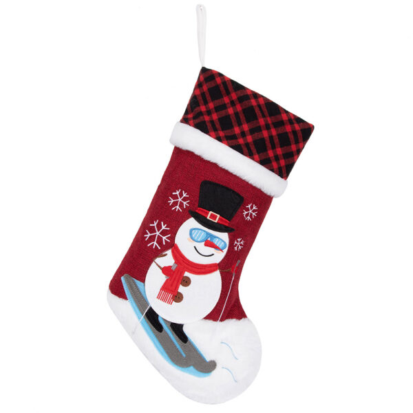 Cartoon patchwork Christmas stockings - Image 2