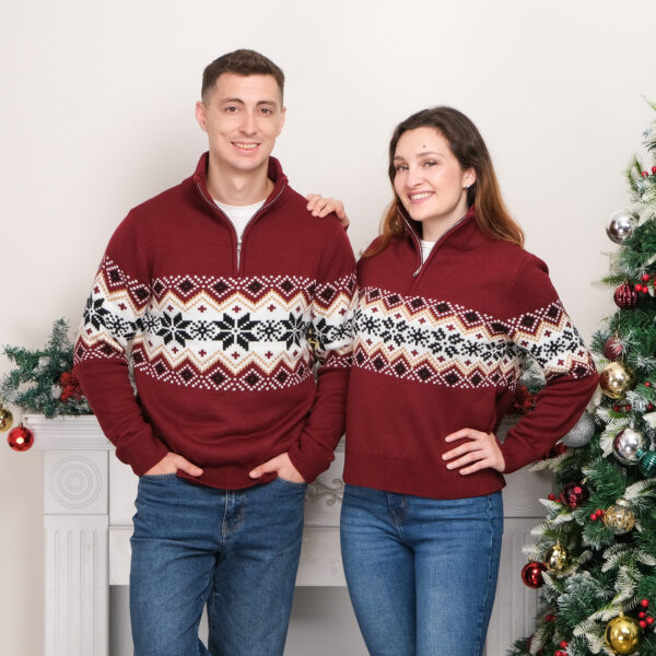 Classic Couple's Ugly Christmas Sweater - SWT07CW & SWT07CM - Image 3