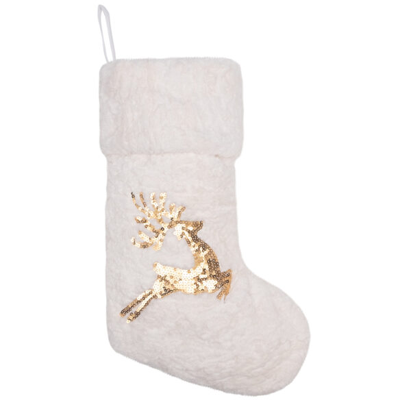Gold Glitter Wool Christmas Stockings - Image 3