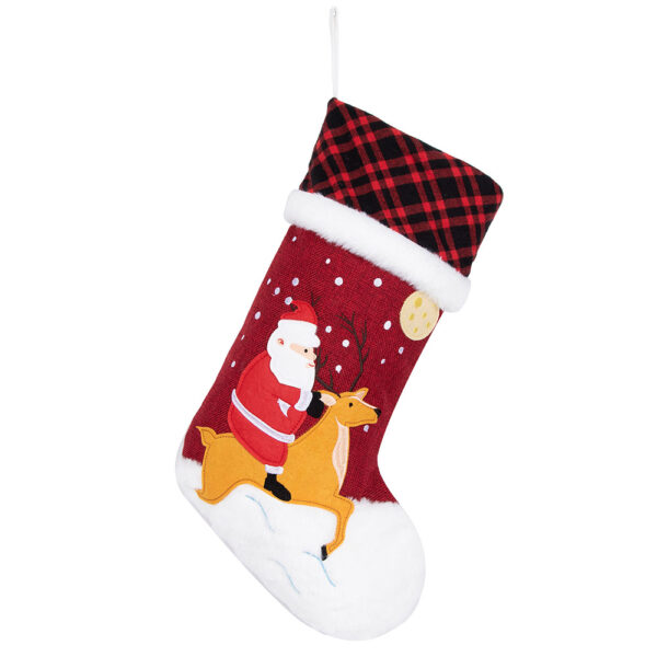 Cartoon patchwork Christmas stockings - Image 4