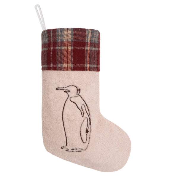 Red Velvet Plaid Christmas Stockings - Image 7