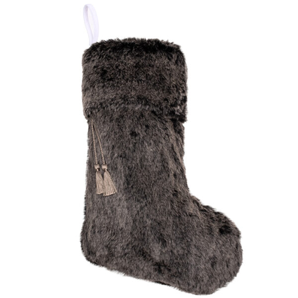 Fringed Faux Fur Christmas Stockings - Image 4