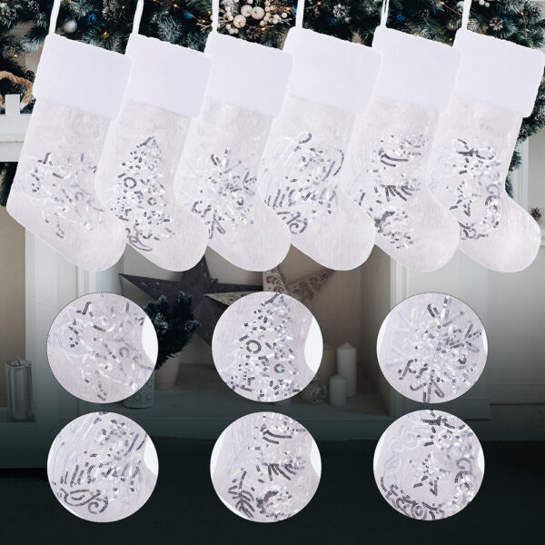 Silver&White Cold Light Christmas Stockings - Image 2
