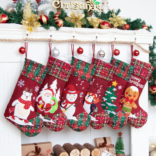 Red Cartoon Doll Christmas Stocking - Image 2