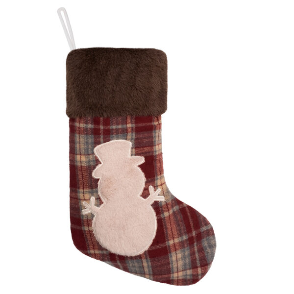 Red Velvet Plaid Christmas Stockings - Image 6
