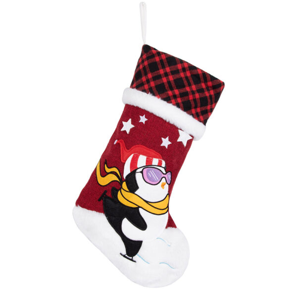 Cartoon patchwork Christmas stockings - Image 6