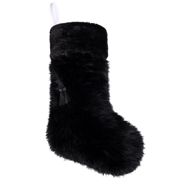 Fringed Faux Fur Christmas Stockings - Image 5