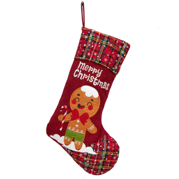 Cartoon Patched Christmas Stocking - Image 3