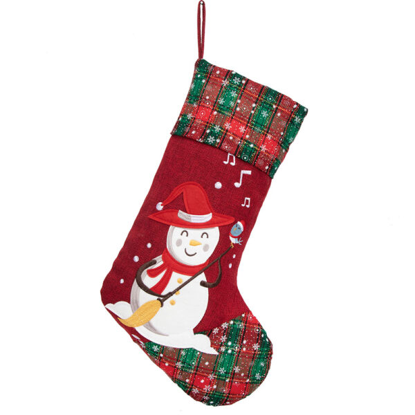 Cartoon Patched Christmas Stocking - Image 4