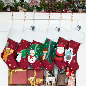 Cartoon Patched Christmas Stocking