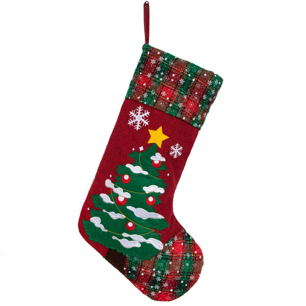 Cartoon Patched Christmas Stocking - Image 5