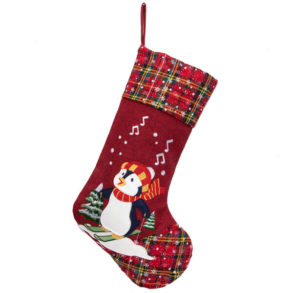 Cartoon Patched Christmas Stocking - Image 6