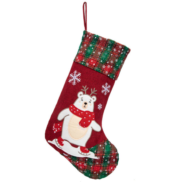 Cartoon Patched Christmas Stocking - Image 7