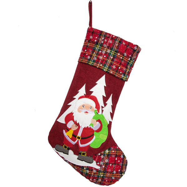 Cartoon Patched Christmas Stocking - Image 8