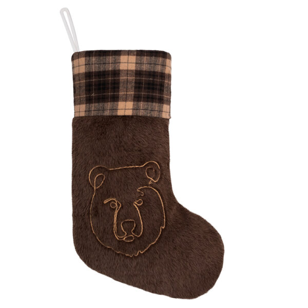 Red Velvet Plaid Christmas Stockings - Image 5