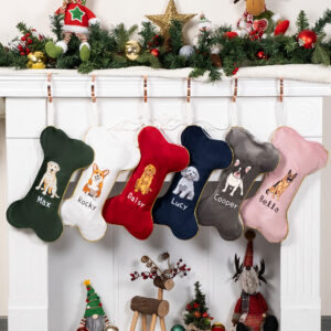 Flannel Dog Bone Christmas Stockings