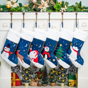 Dark Starry Sky Christmas Stockings