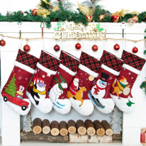 Cartoon patchwork Christmas stockings