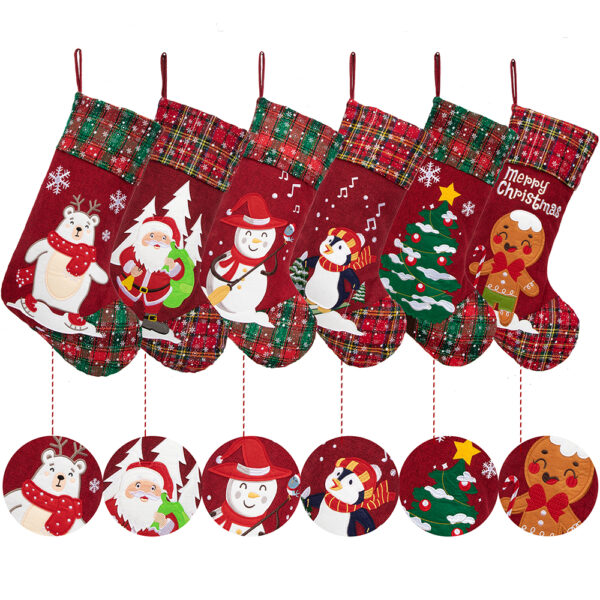 Red Cartoon Doll Christmas Stocking - Image 9