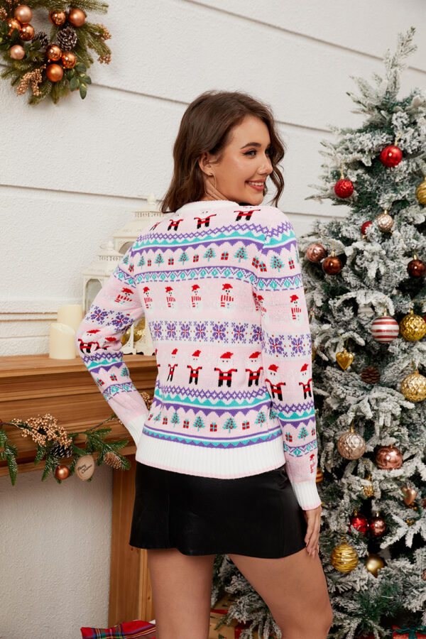 Pink and purple pattern Christmas Sweater - SWT32SP - Image 2