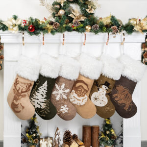 Suede Plush Christmas Stockings