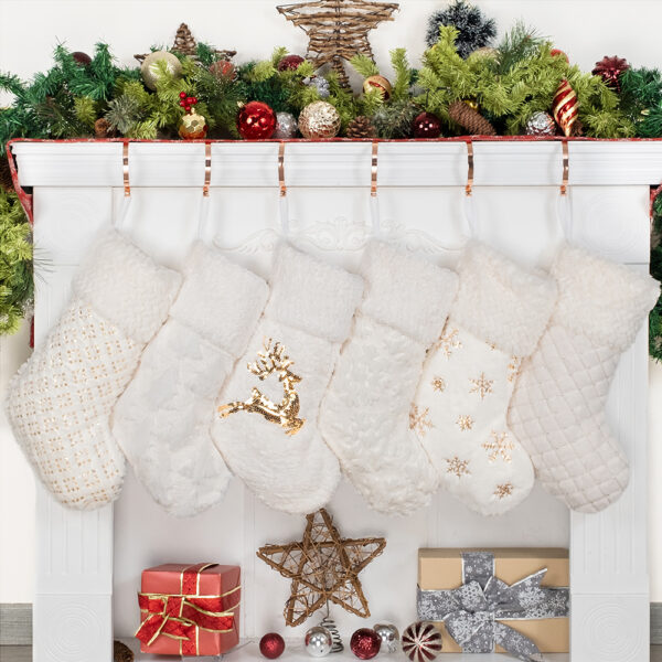 Gold Glitter Wool Christmas Stockings