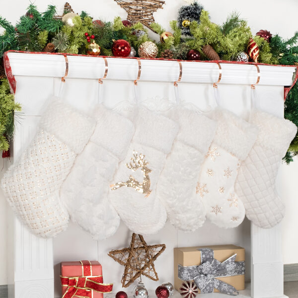 Gold Glitter Wool Christmas Stockings - Image 11