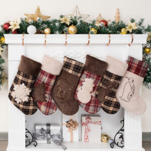 Red Velvet Plaid Christmas Stockings