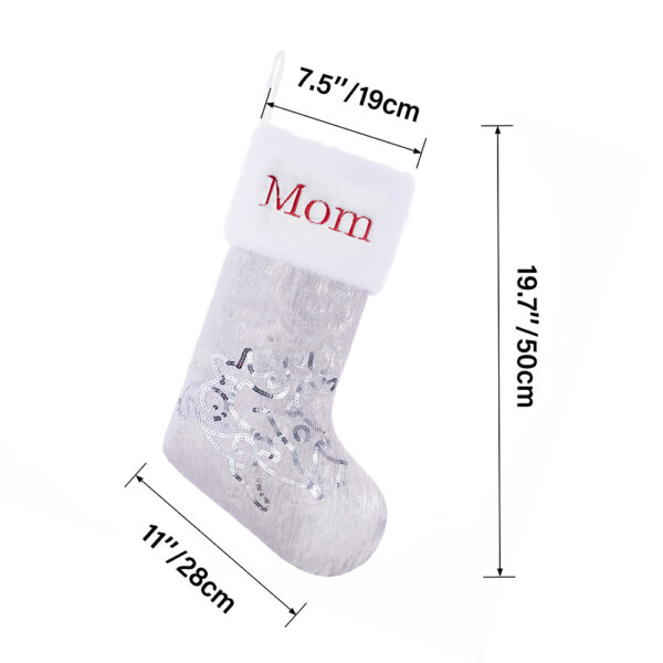 Silver&White Cold Light Christmas Stockings - Image 4