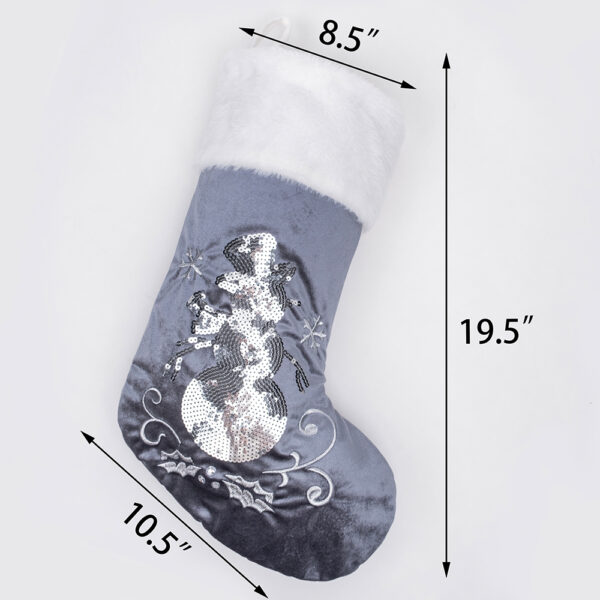Silver & White Sequined Christmas Stockings - Image 10
