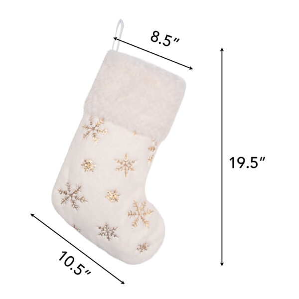 Gold Glitter Wool Christmas Stockings - Image 8