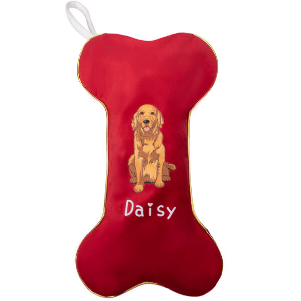 Flannel Dog Bone Christmas Stockings - Image 4