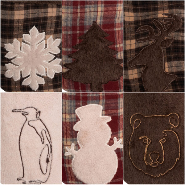 Red Velvet Plaid Christmas Stockings - Image 4