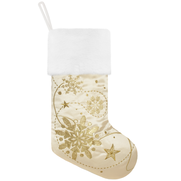 Gold Embroidery Christmas Stockings - Image 3