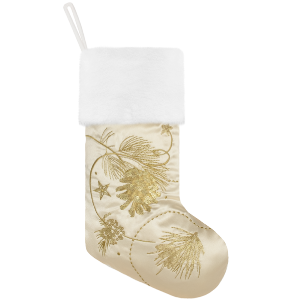 Gold Embroidery Christmas Stockings - Image 4