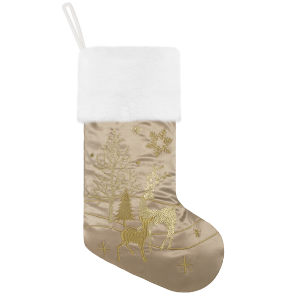 Gold Embroidery Christmas Stockings - Image 5