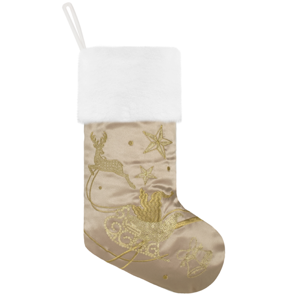 Gold Embroidery Christmas Stockings - Image 6